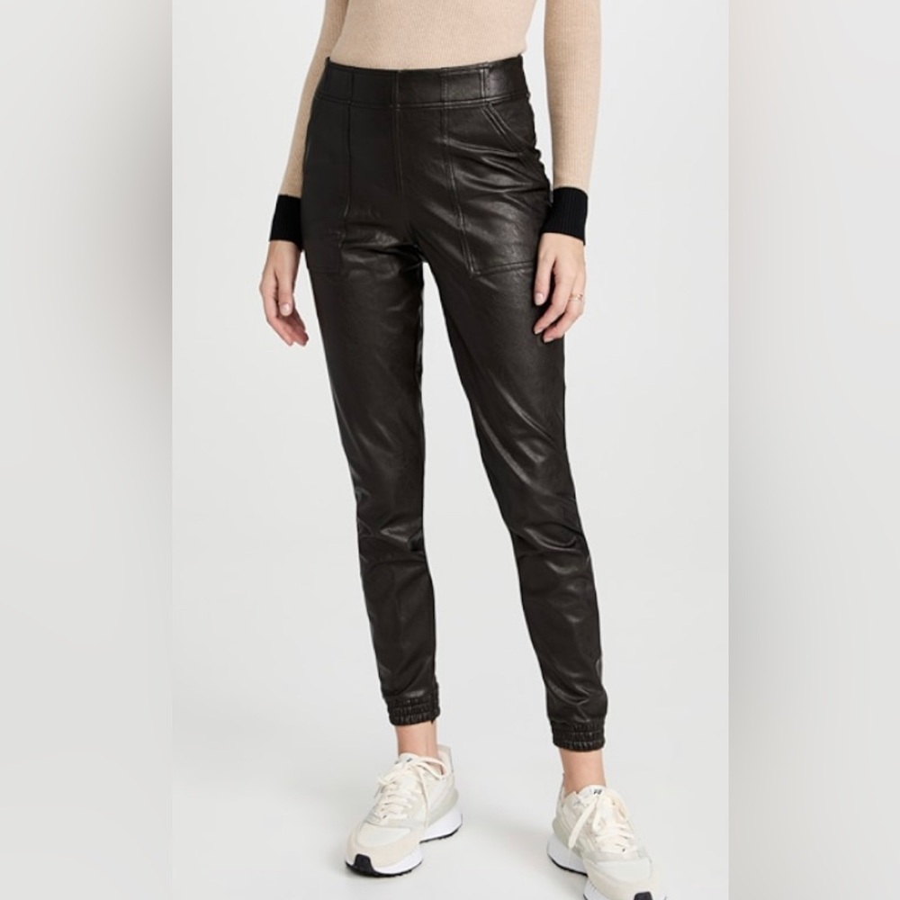 SPANX black leather faux joggers - size M womens - great condition